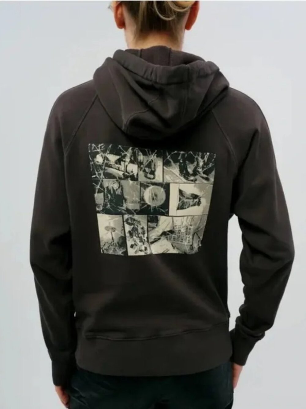 NWT Zadig & Voltaire Clipper Mo Photo Graphic Pullover Hoodie Black Small